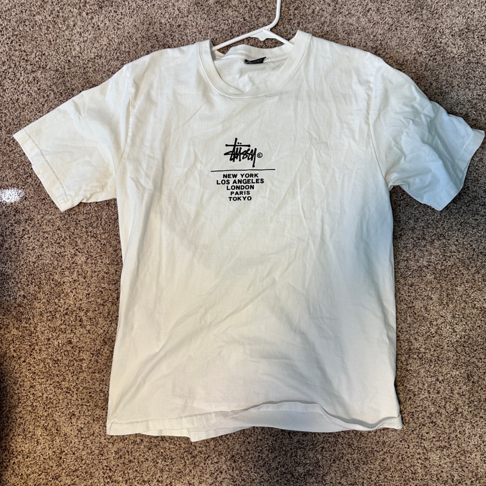 Stussy White Tee with Logo